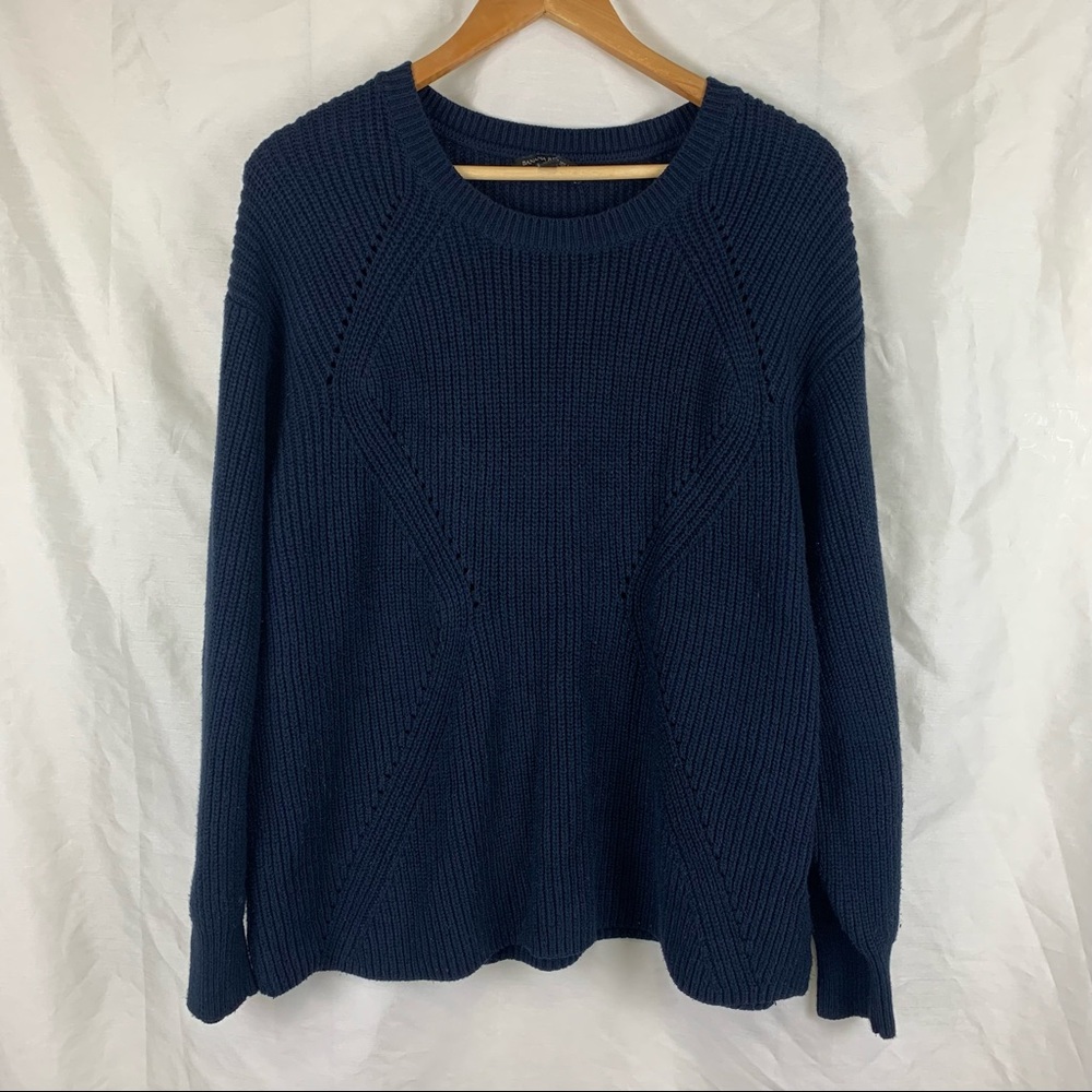 Navy Banana Republic Ribbed Knit Mens Sweater